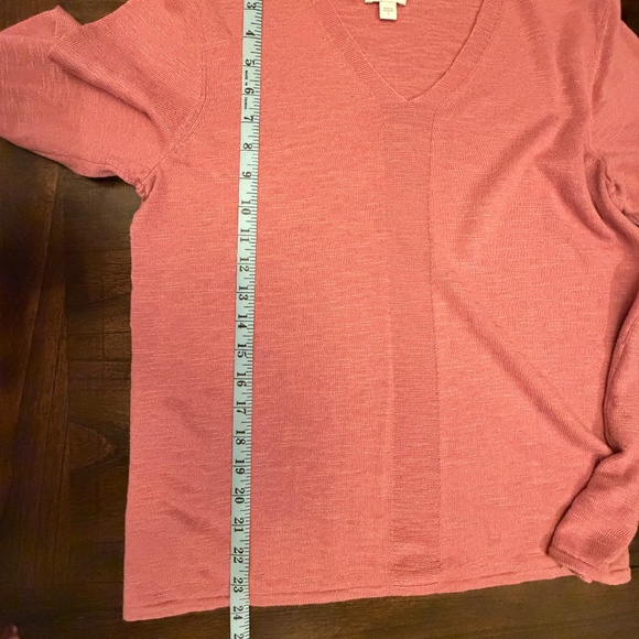 J. Jill Women's Dusty Rose Pink V-neck Long Sleeve Sweater, Size Large - Picture 10 of 11